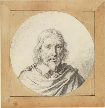 Brustbild eines alten Mannes von vorn (im Rund) by Ян де Брей, 1659 — digital art print download
