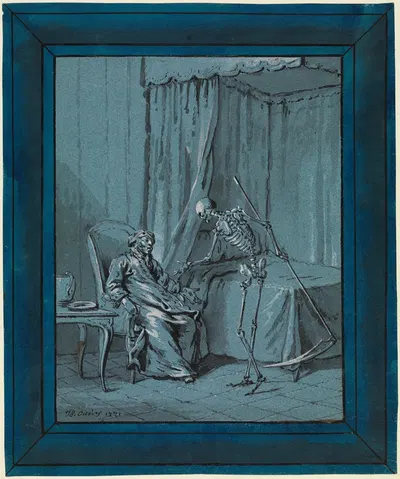 Der Tod und der Sterbende by Jean-Baptiste Oudry, 1731 — digital art print download