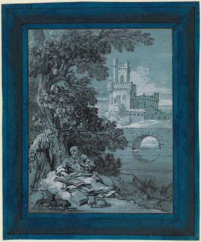 Hippokrates und Demokrit by Jean-Baptiste Oudry, 1732 — digital art print download