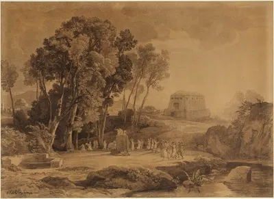 Die Arche Noahs (1. Mose 6, 13ff) by Иоганн Вильгельм Ширмер, 1855 — digital art print download