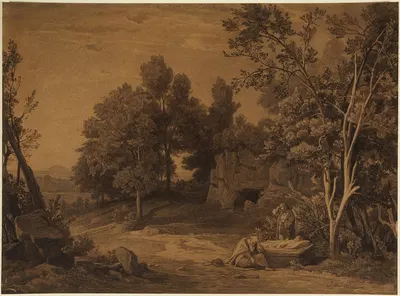 Klage um Sarahs Tod (1. Mose 23, 2) by Иоганн Вильгельм Ширмер, 1855 — digital art print download