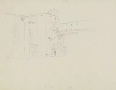 Ansicht vom Dom S. Lorenzo in Perugia by Carl Blechen, 1829 — digital art print download