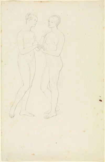Two standing female nudes by Мари Элленридер — digital art print download