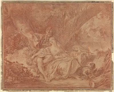 Schäfer und Schäferin by Markgräfin Karoline Luise von Baden — digital art print download
