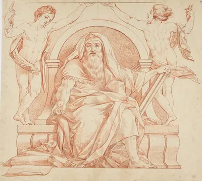 Moses, sitzend by Philipp Jakob Becker — digital art print download