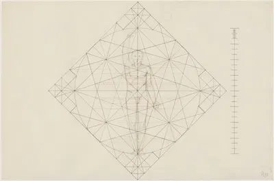 Proportionsstudie; Abklatsch eines stehenden Mannes von vorne by Philipp Jakob Becker — digital art print download