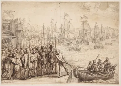Christian II forlader København i 1523 by Адам Виллаертс — digital art print download