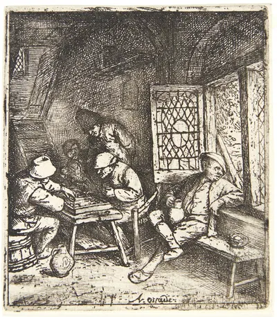 Backgammon players by Адриан ван Остаде, 1682 — digital art print download