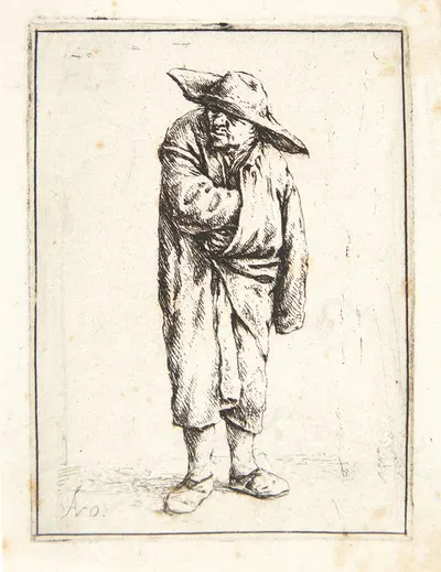 Farmer with one hand in his coat by Адриан ван Остаде, 1638 — digital art print download
