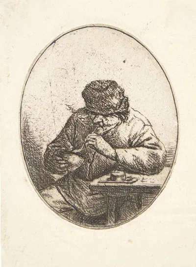 The smoker by Адриан ван Остаде, 1640 — digital art print download