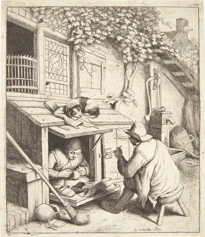 The cobbler by Адриан ван Остаде, 1672 — digital art print download