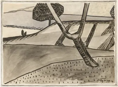Paysage à l’arbre by Albert Gleizes, 1910 — digital art print download
