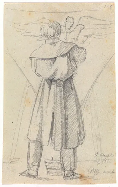 Herman Wilhelm Bissen modellerer et af pendentiverne til Christiansborg Slotskirke by Альберт Кюхлер, 1821 — digital art…