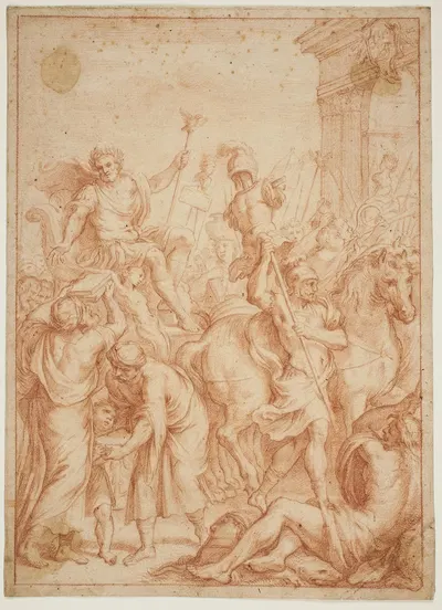 The Triumph of a Roman Warrior Allegory in honor of Camillo Pamphili by Alessandro Algardi — digital art print download