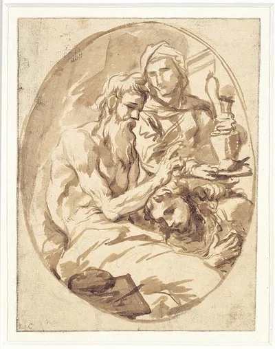 Isaac blesses Jacob by Алессандро Маньяско — digital art print download