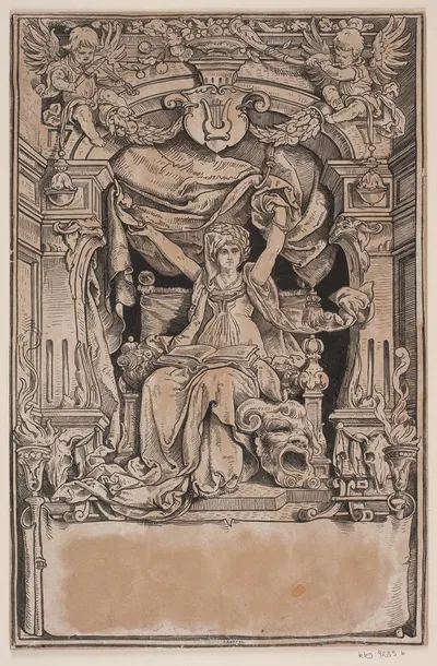 Titelblad og Vignet til en Udgave af Faust , München 1884 by André Bork, 1876 — digital art print download