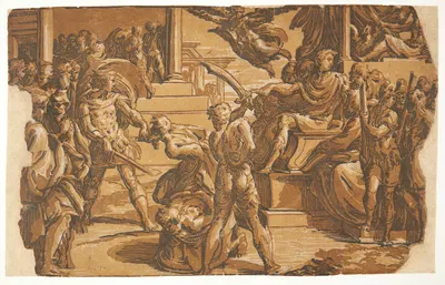 Peters og Paulus' martyrium 1 by Antonio da Trento, 1500-1550 — digital art print download