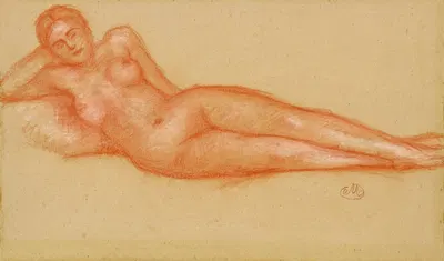 Dina couchée de face by Аристида Маййоль, 1941 — digital art print download