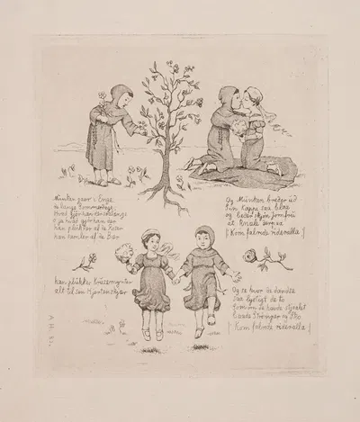 Munken går i enge by Аксель Хелстед, 1882 — digital art print download