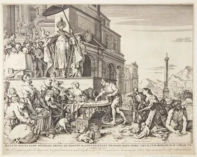 Josef uddeler kornet i Egypten by Бартоломейс Бринберг — digital art print download