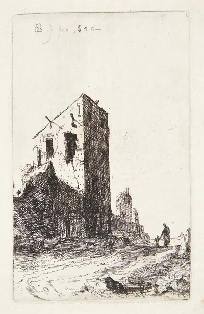 Ruinen af en romersk kejservilla by Бартоломейс Бринберг, 1640 — digital art print download