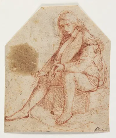 Seated youth with viola by Бернардино Луни — digital art print download