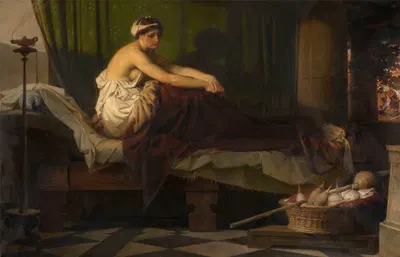 The Awakened Penelope Waits for the Return of Ulysses by Эдуард Юлиус Фридрих Бендеман, 1877 — digital art print download