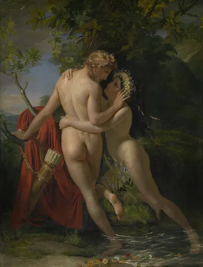The Nymph Salmacis and Hermaphroditus by François-Joseph Navez, 1829 — digital art print download