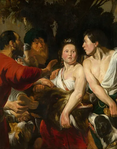 Meleager and Atalante by Якоб Йордаанс, 1617-1618 — digital art print download