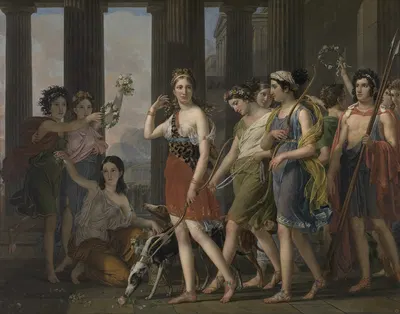 Beautiful Anthia leads her companions to the temple of Diana in Ephesus by Жозеф Пейлинк — digital art print download