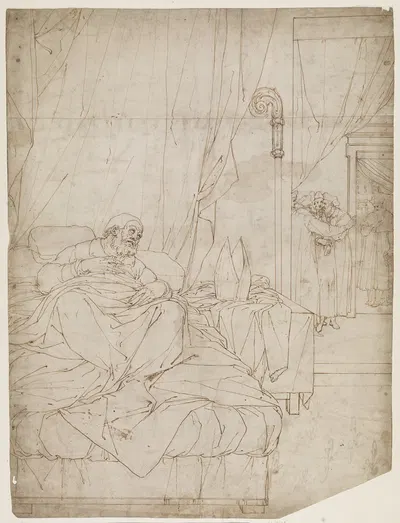 St Ambrose on his deathbed by Camillo Procaccini — digital art print download