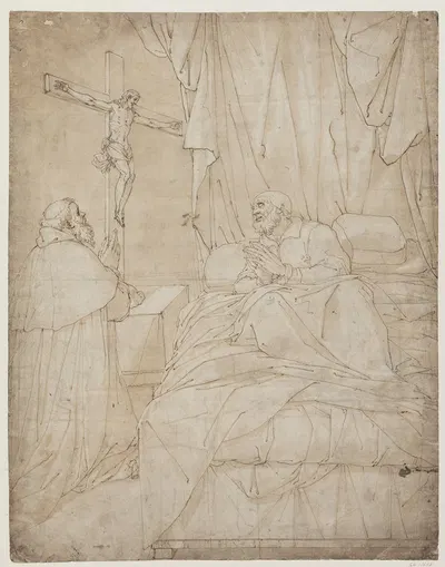 St Ambrose on his deathbed by Camillo Procaccini — digital art print download