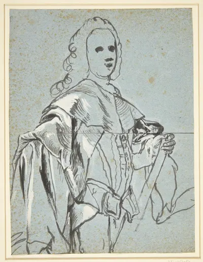 Studie til et portræt, formentlig af AG Moltke by Carl Gustaf Pilo — digital art print download