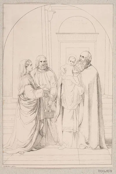 Fremstillingen i templet by Edvard Lehmann, 1841 — digital art print download