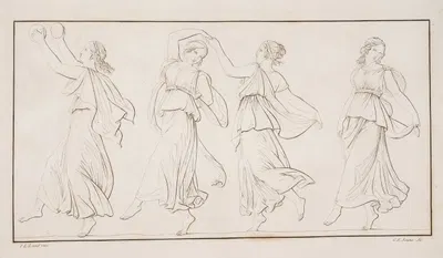 Fremstilling med dansende kvinder by Carl Edvard Sonne — digital art print download