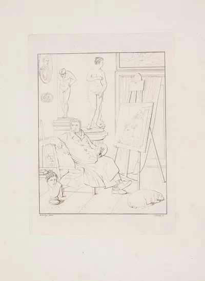 CA Lorentzen i sit atelier by Carl Edvard Sonne, 1827 — digital art print download