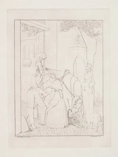Hestegardisten tager afsked by Carl Edvard Sonne, 1828 — digital art print download