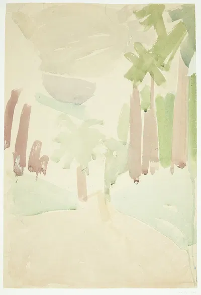 Landskab med palmer, Sydfrankrig by Эдвард Вейе, 1935 — digital art print download