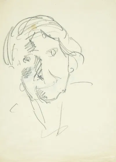 Portræt af kunstnerens hustru, malerinden Agnes Weie 1878-1964 , en face by Эдвард Вейе — digital art print download