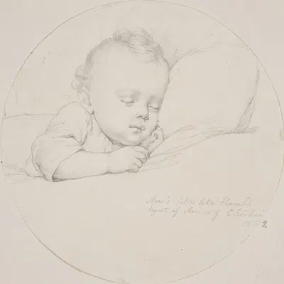 Moers lille bitte Harald tegnet af moer self by Elisabeth Jerichau Baumann, 1852 — digital art print download