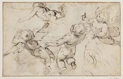 Flyvende putti by Francesco Albani — digital art print download