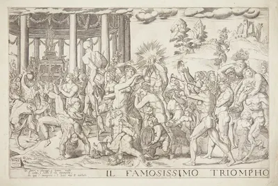 Bacchus' triumftog by Francesco Bertelli, 1594 — digital art print download