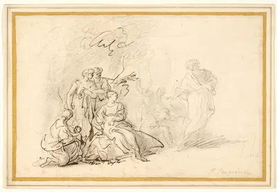 Rebecca skjuler afguderne for Laban by Francesco Fernandi — digital art print download