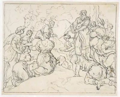 Moses slår vand af klippen by Francesco La Marra — digital art print download