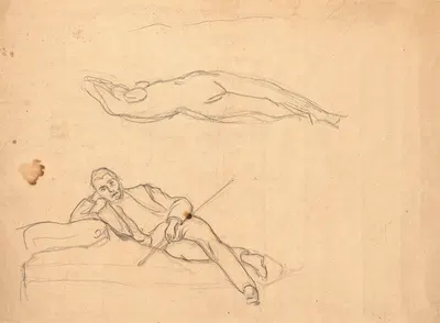 Homme à demi-couché sur un sopha by Фредерик Базиль, 1866 — digital art print download