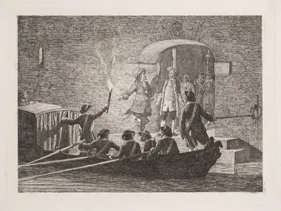 Griffenfelds fængsling by Фредерик Кристиан Лунд, 1859 — digital art print download