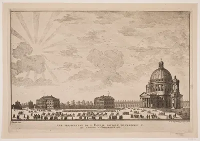 Jardins Udkast til Marmorkirken by Georg Erdman Rosenberg, 1763 — digital art print download