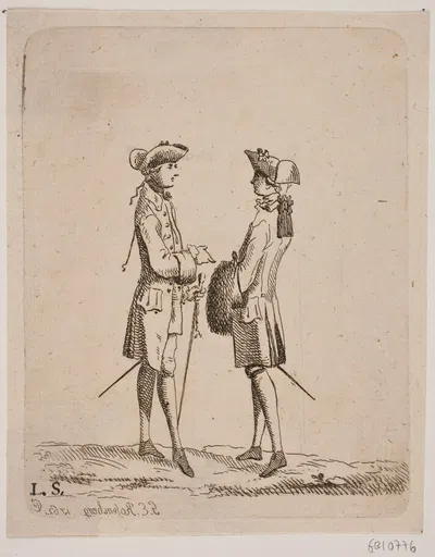 To Kavallerer mødes by Georg Erdman Rosenberg, 1762 — digital art print download