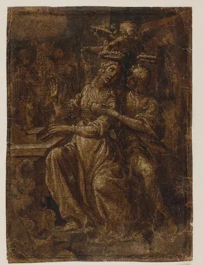 Skt Cecilia og Skt Valerian ved orglet by Giovanni Baglione — digital art print download
