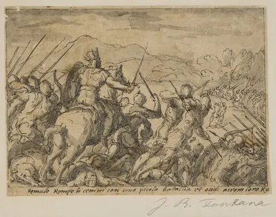 Acron angriber Romulus by Giovanni Battista Fontana — digital art print download